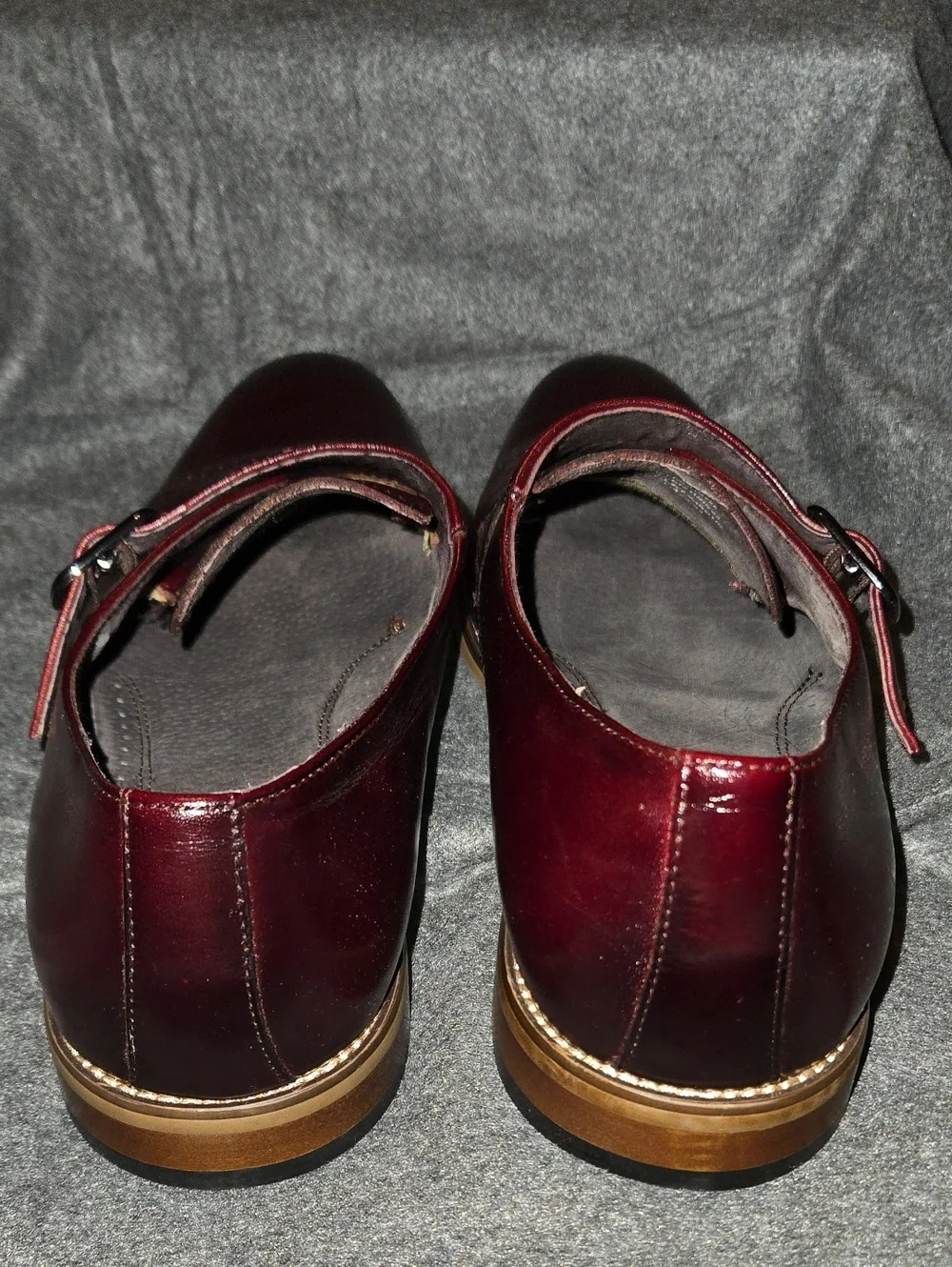 Stacy Adams Desmond Cap Toe Monk Strap Dress Shoes Burgundy Leather